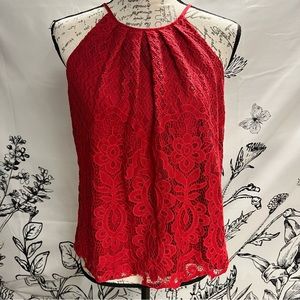 Francesca’s Blue Rain Red sleeveless blouse. Size small.